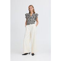 Weit geschnittene High-Waist-Faltenhose