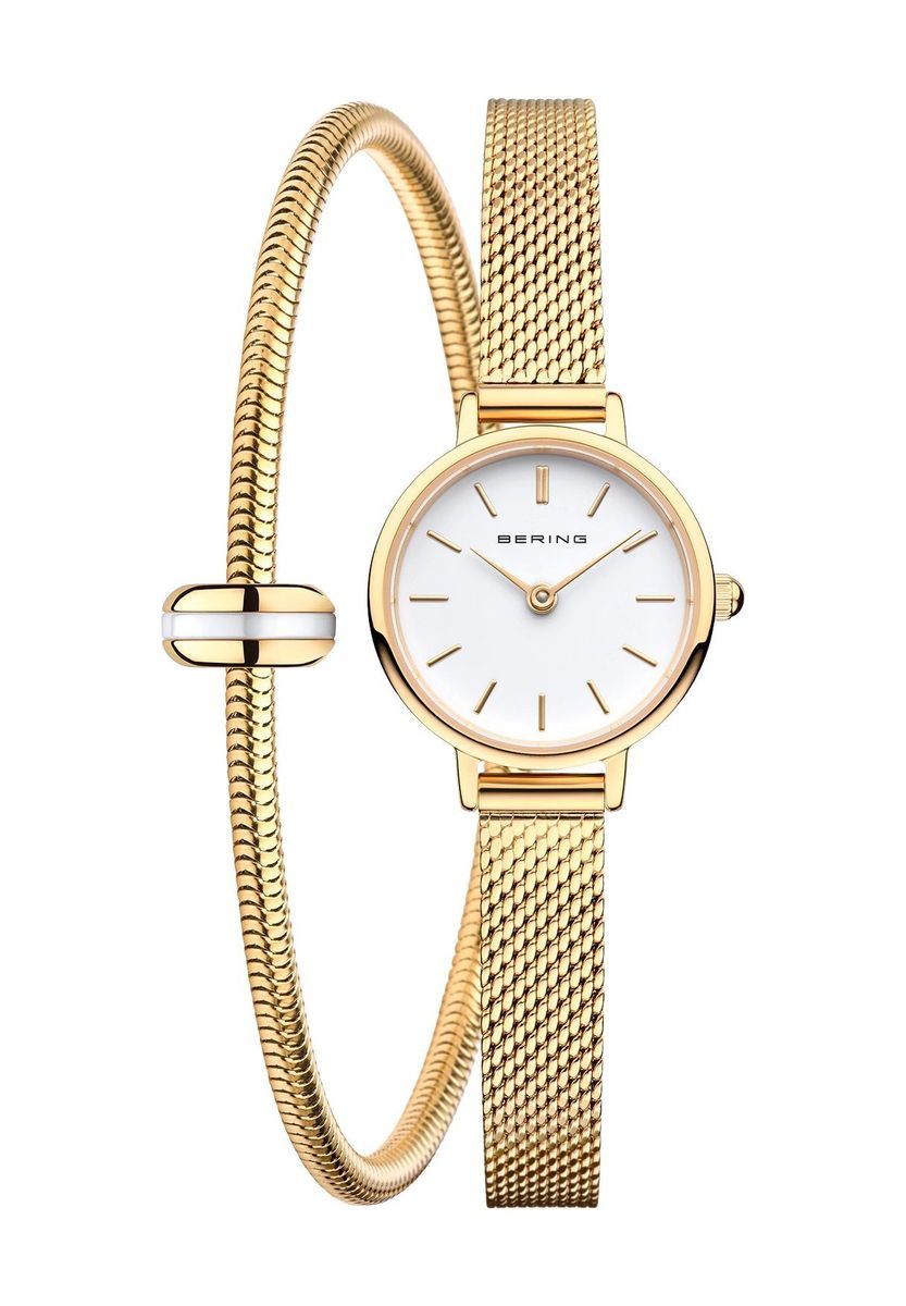 Elegantes goldenes Damen Uhren Set