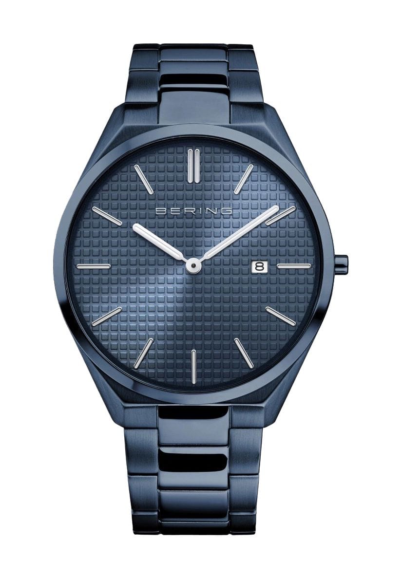 Elegante minimalistische blaue Armbanduhr