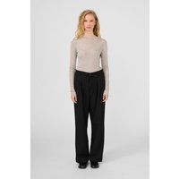 Hochtaillierte Faltenhose mit weitem Bein