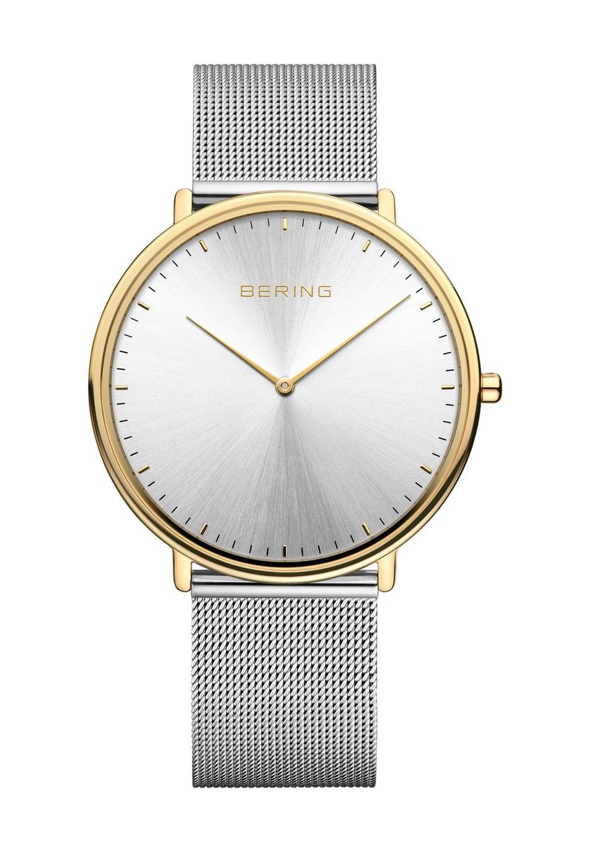 Elegante Bicolor Mesh Armbanduhr