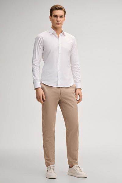Mavi Hank Beige Baumwoll-Stretch Chino Hose Moderner Slim Fit