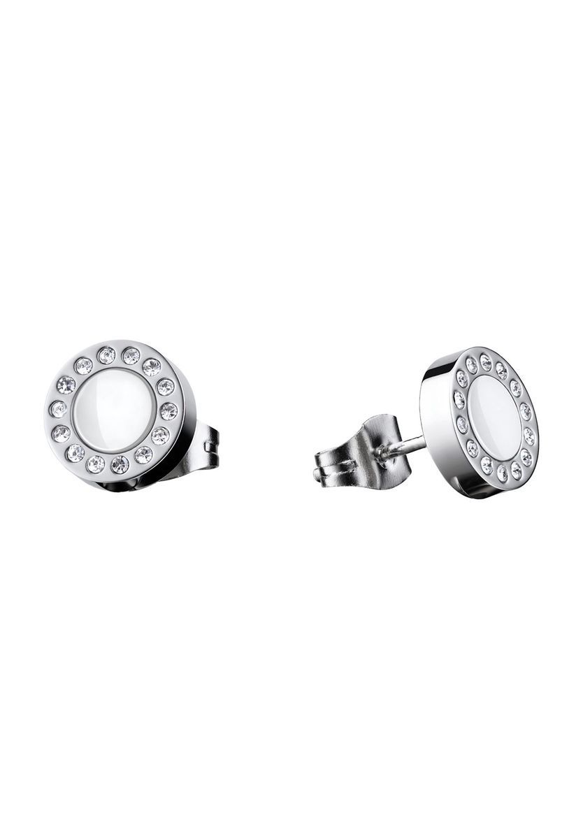 Runde Ohrstecker mit Kristallen