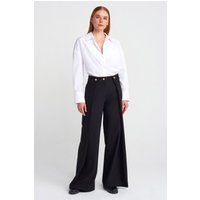 Weite Crepe-Hose mit hohem Bund