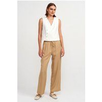 Tencel-Leinen-Hose mit weitem Bein