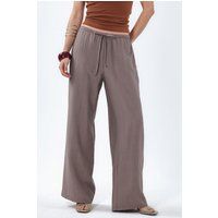 Lässige gewebte Hose mit weitem Bein