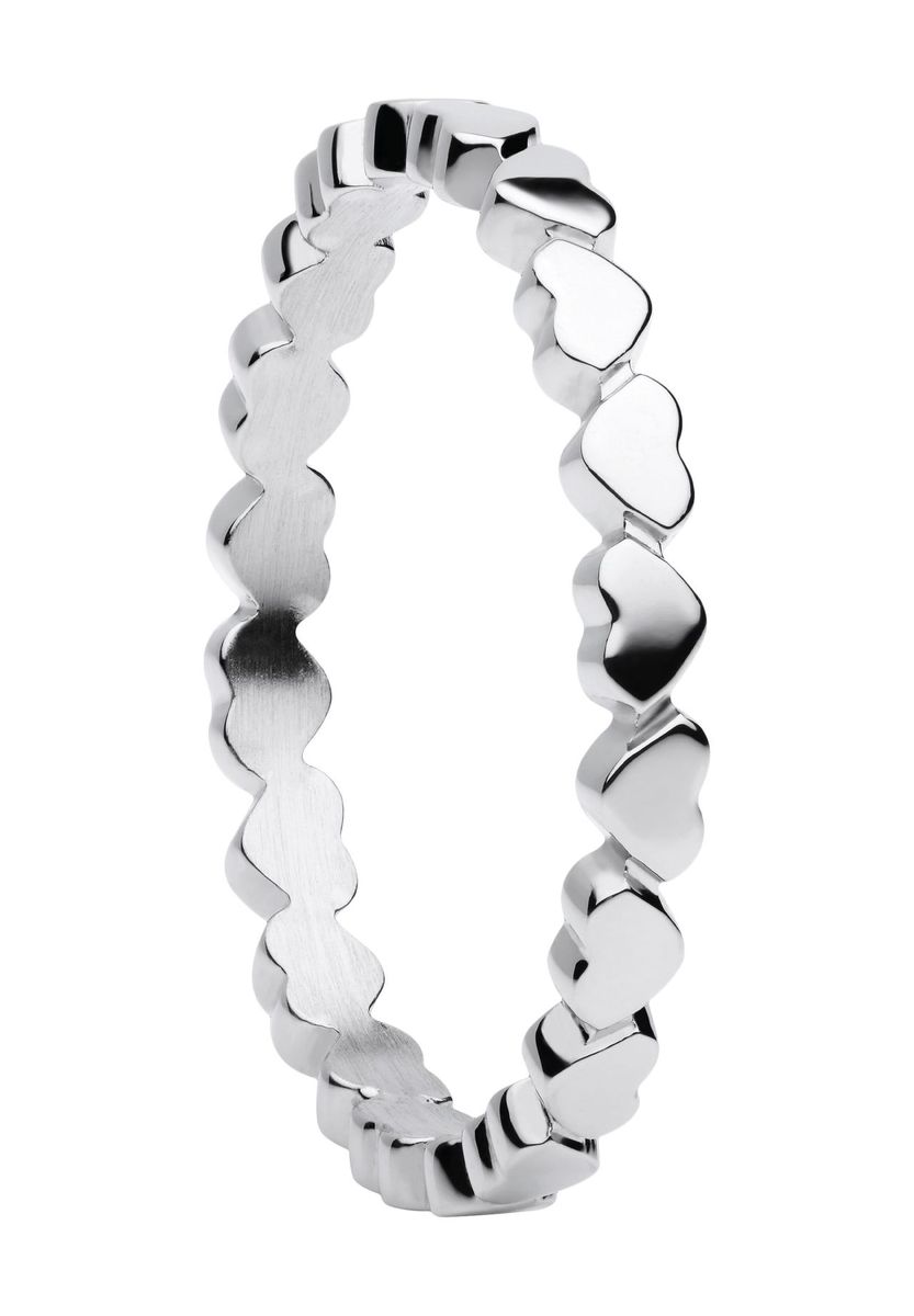 Edelstahlring mit Herzmuster