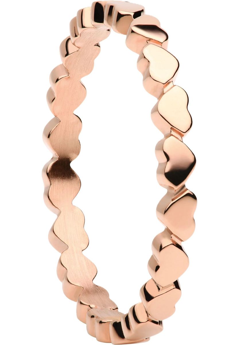 Herzförmiger Roségold Edelstahl Ring