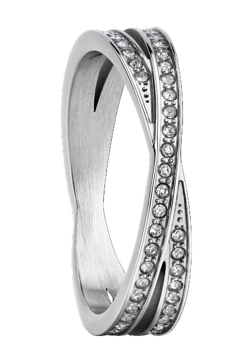 Funkelnder Edelstahlring im Kreuzdesign