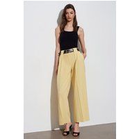 Hoch taillierte weite Faltenhose