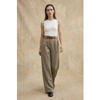 Hochtaillierte Hose mit weitem Bein
