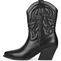 Bestickte Western-Stiefeletten mit Blockabsatz