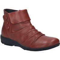 Raffleder-Stiefeletten mit Zierknöpfen