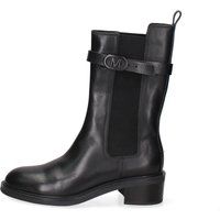 Lederstiefeletten mit Riemen und Elastikeinsatz