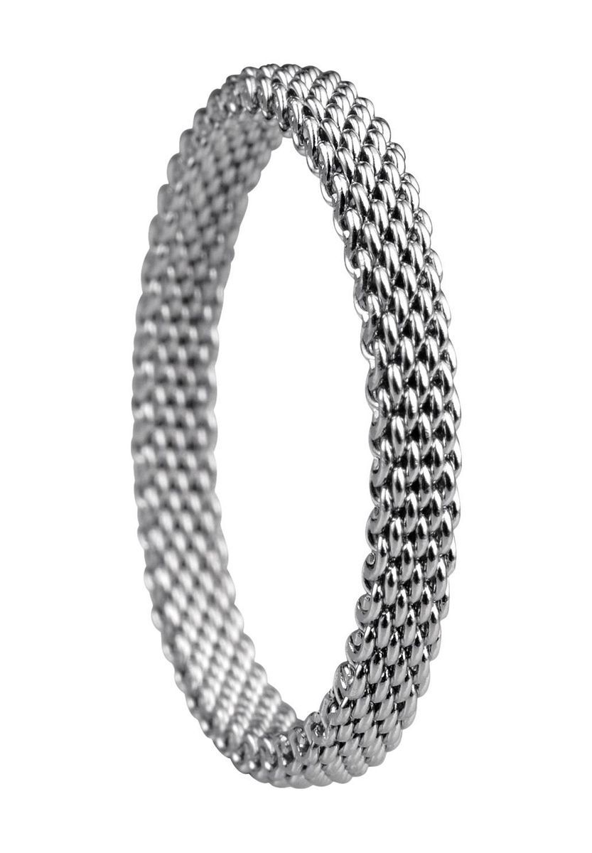 Ring im silberfarbenen Mesh-Design