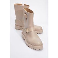 Robuste Plateau-Regenstiefel mit Schnallen