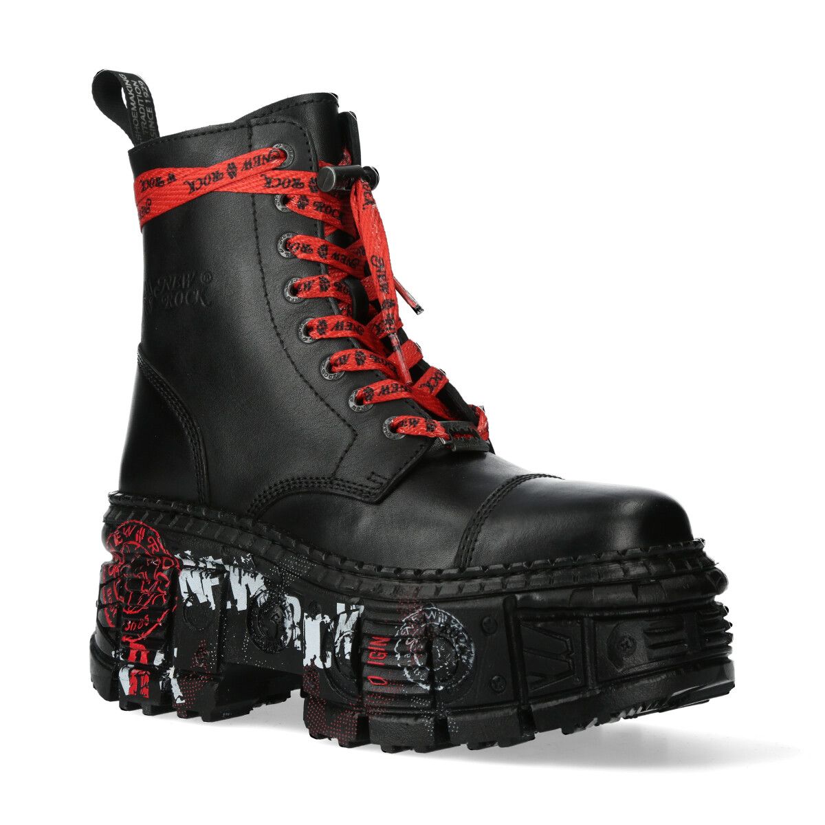 Leder-Plateaustiefel im Punk-Stil