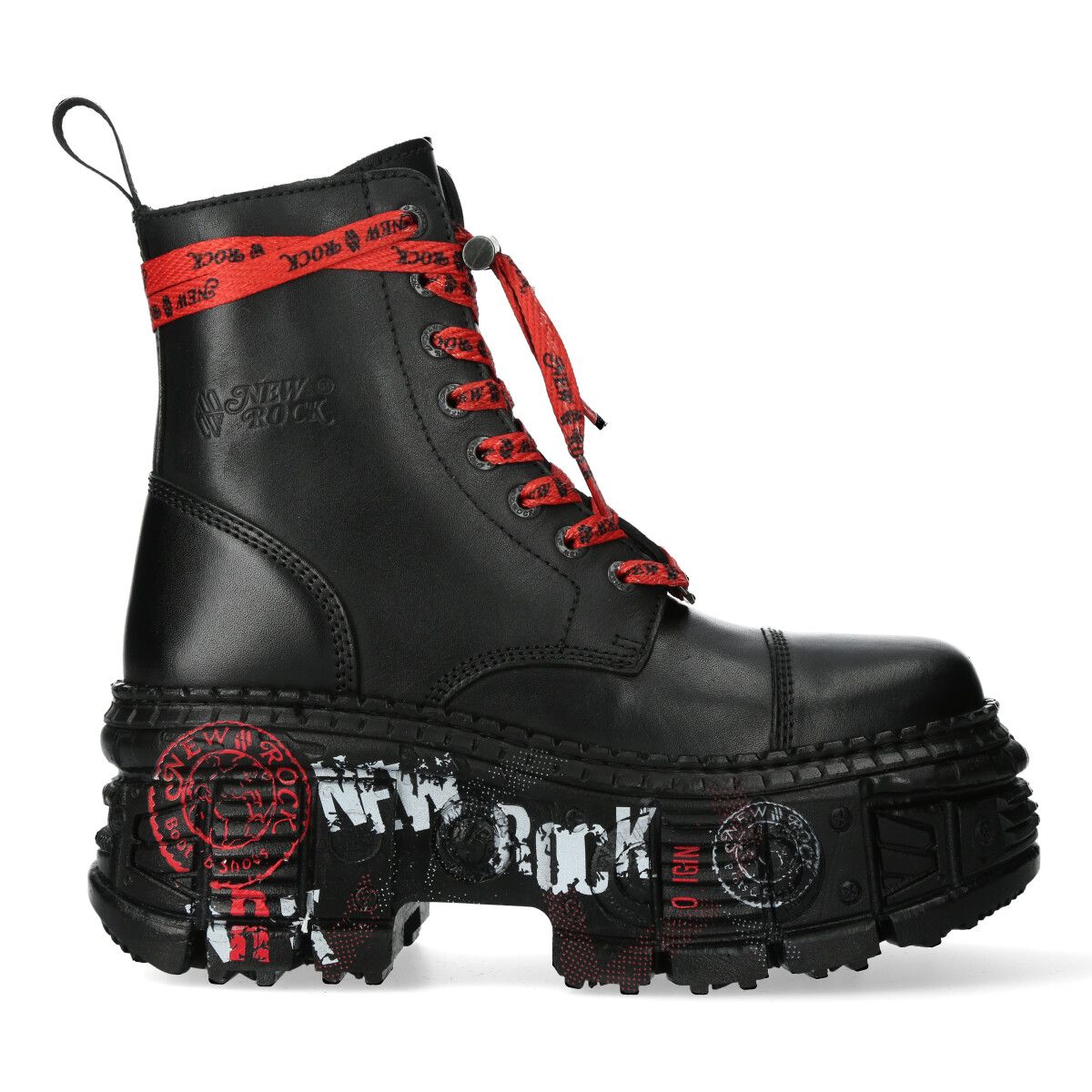 Leder-Plateaustiefel im Punk-Stil