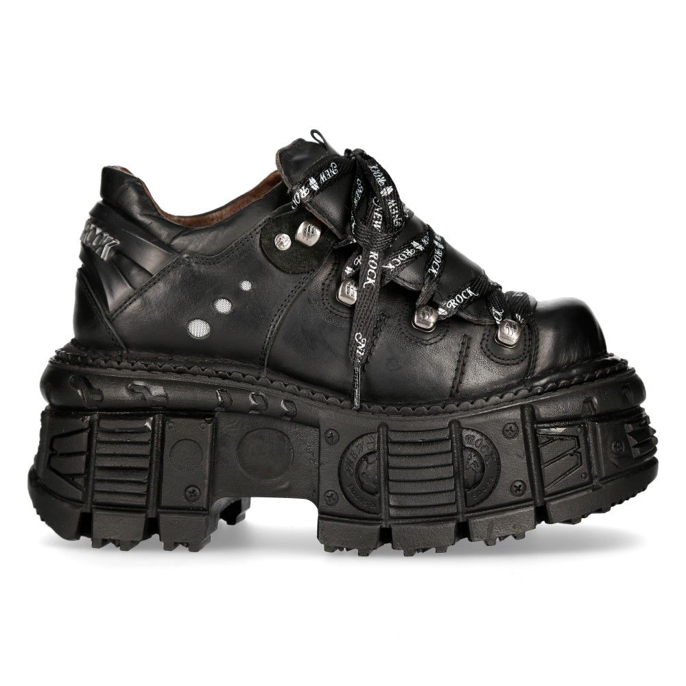 Klobige Plateau Punk Lederschuhe