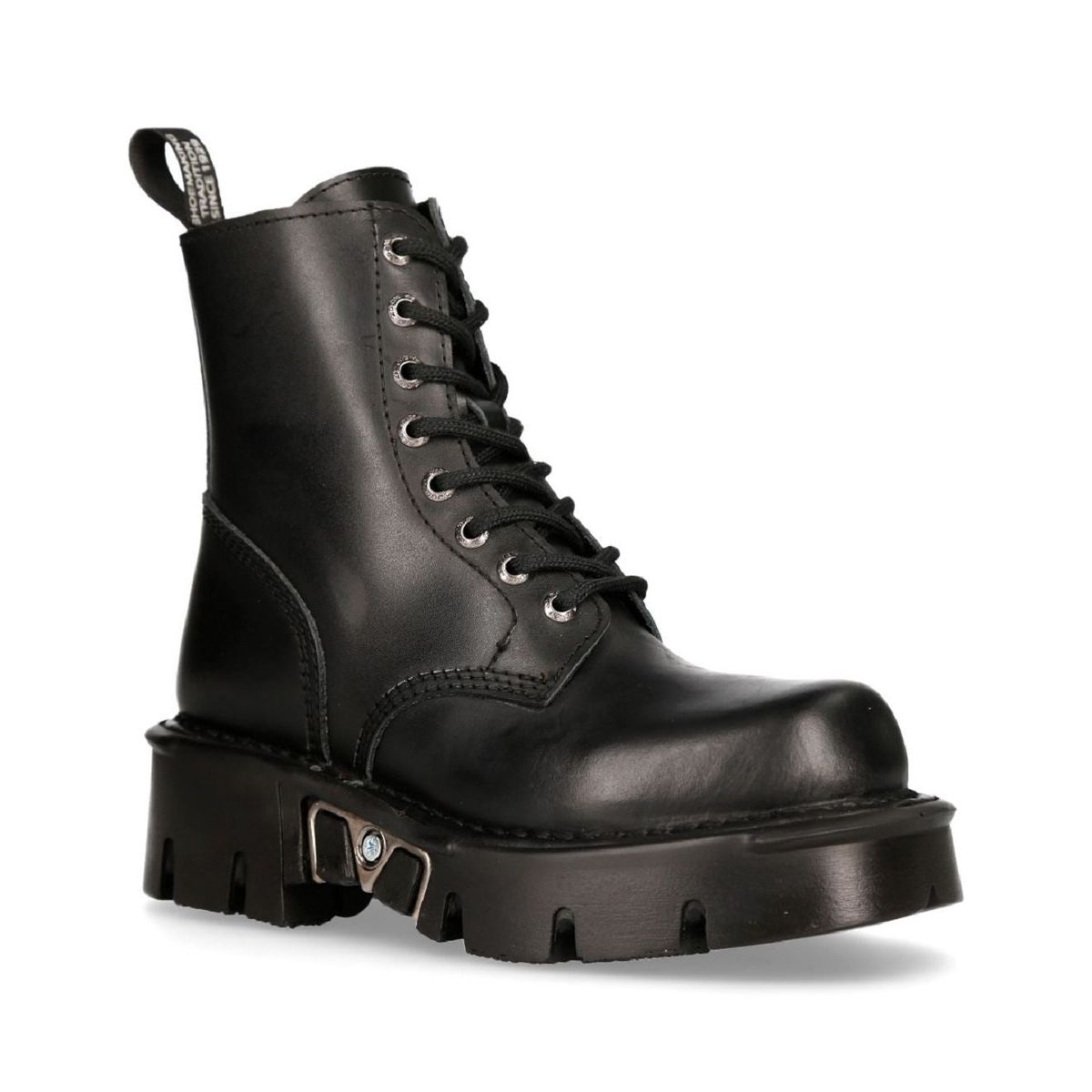Robuste Leder-Plateau-Combat-Boots