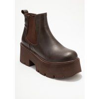 Leder Chelsea-Boots mit Plateau