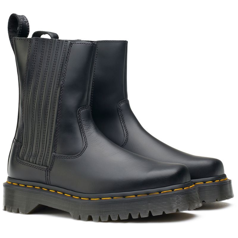 Lederstiefeletten mit Plateausohle
