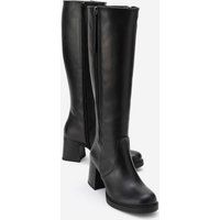 Minimalistische kniehohe Lederstiefel