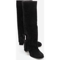 Architektonische Gamaschen-Wildlederstiefel