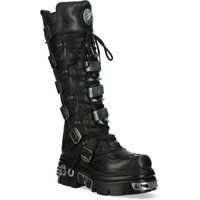 Kniehohe Gothic-Plateaustiefel mit Spikes