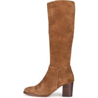 Hohe Wildlederstiefel mit Blockabsatz