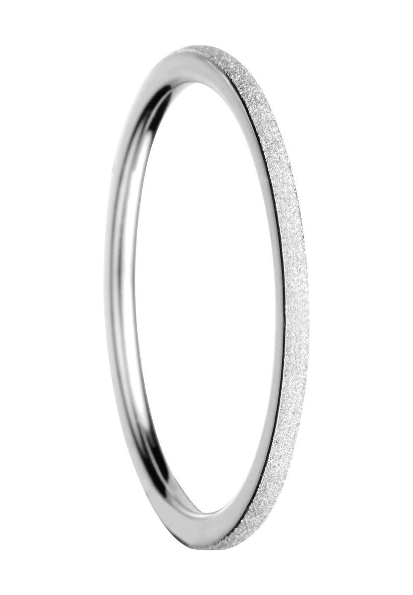 Silberner Edelstahl Glitzer Ring