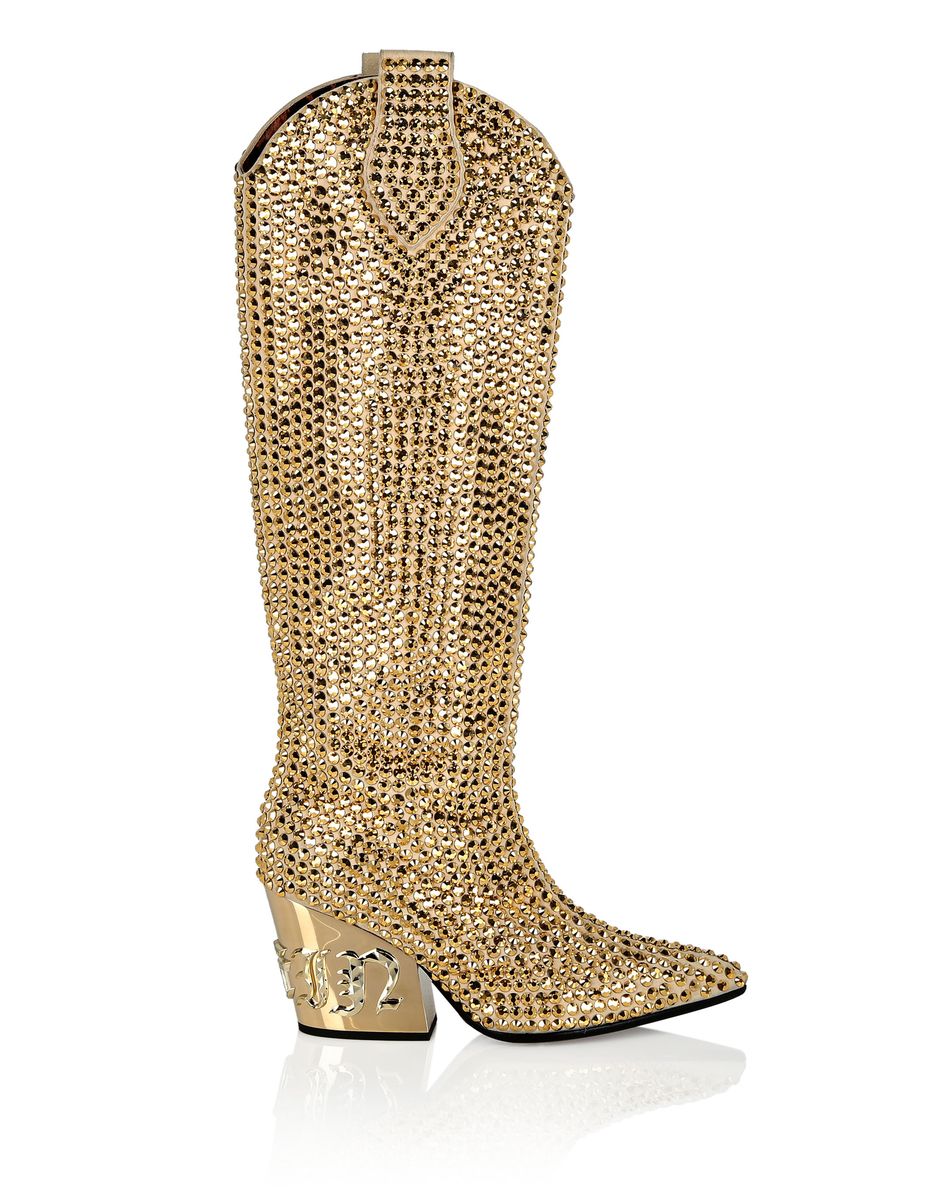 Glamouröse strassbesetzte Western-Stiefel