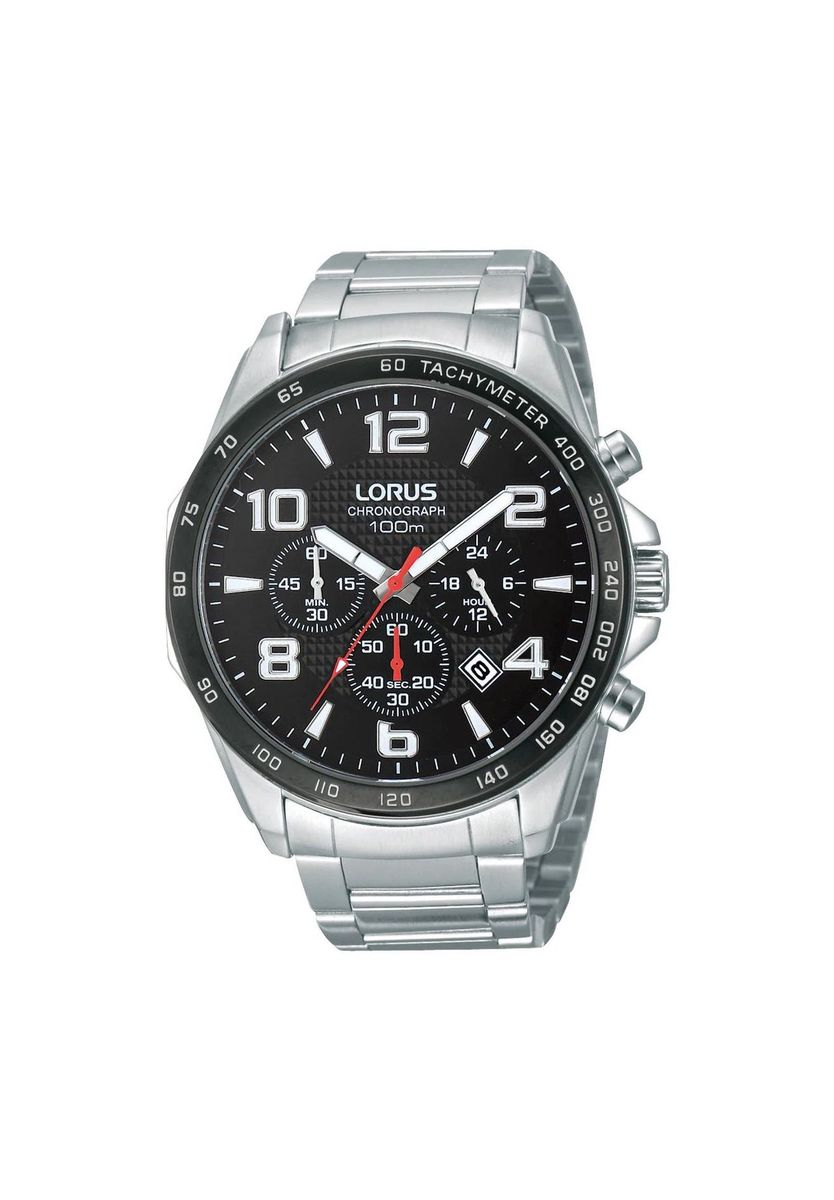 Herren Silber Chronograph Uhr mit Tachymeter