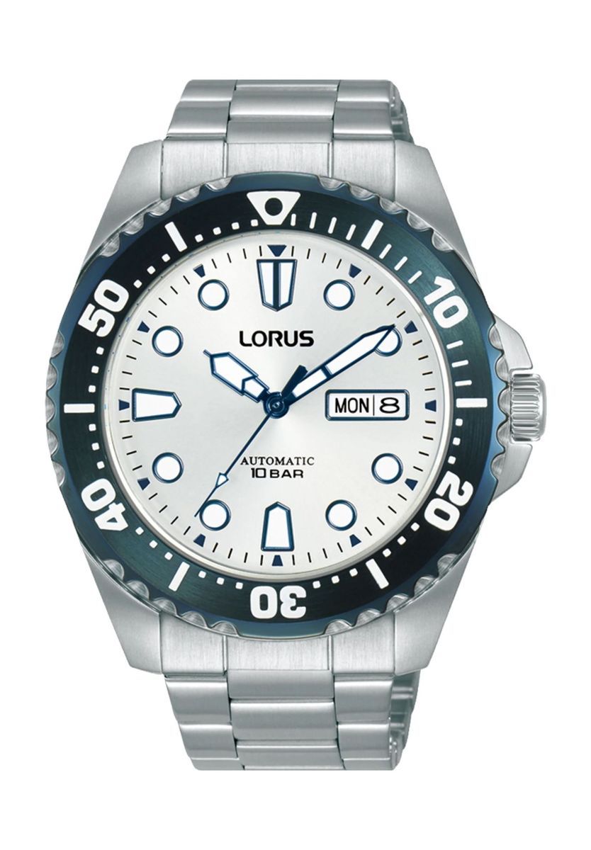 Silberne Automatikuhr aus Edelstahl