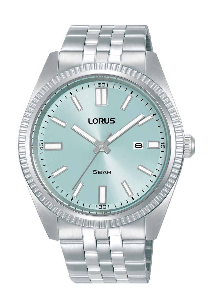 Silberfarbene Türkis Zifferblatt Armbanduhr