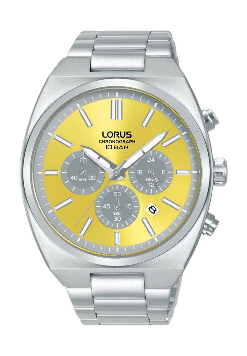 Herren-Chronograph Uhr mit gelbem Zifferblatt