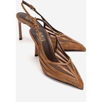 Slingback-Stilettos mit Mesh-Einsätzen