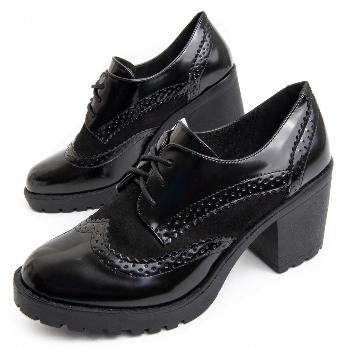 Plateau-Oxfords mit Absatz