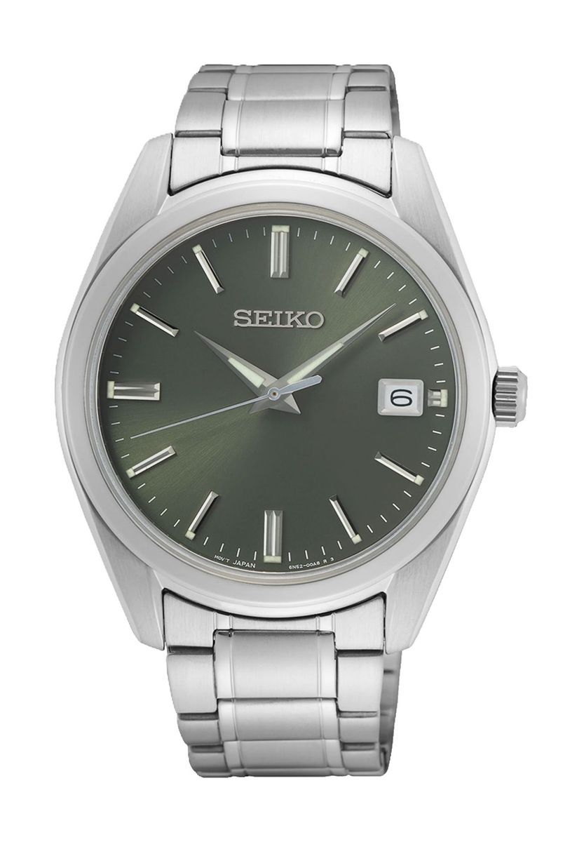 Herrenuhr Edelstahl grünes Zifferblatt