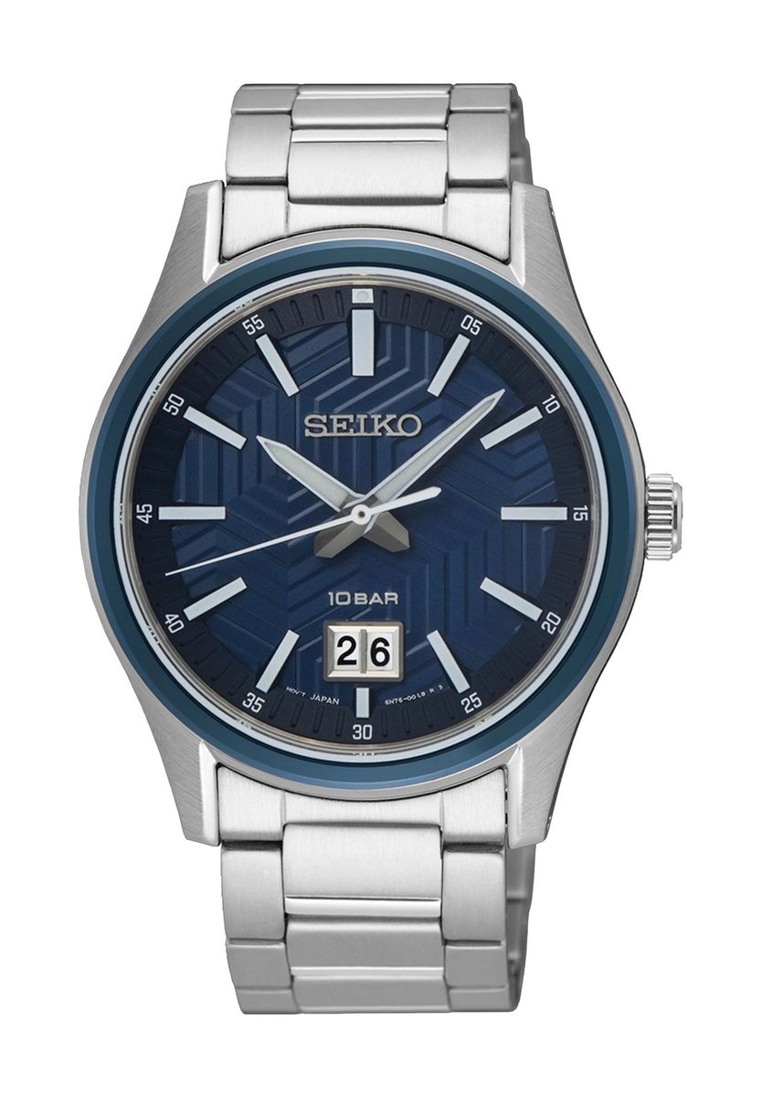 Herren Quarzuhr Blau Edelstahl