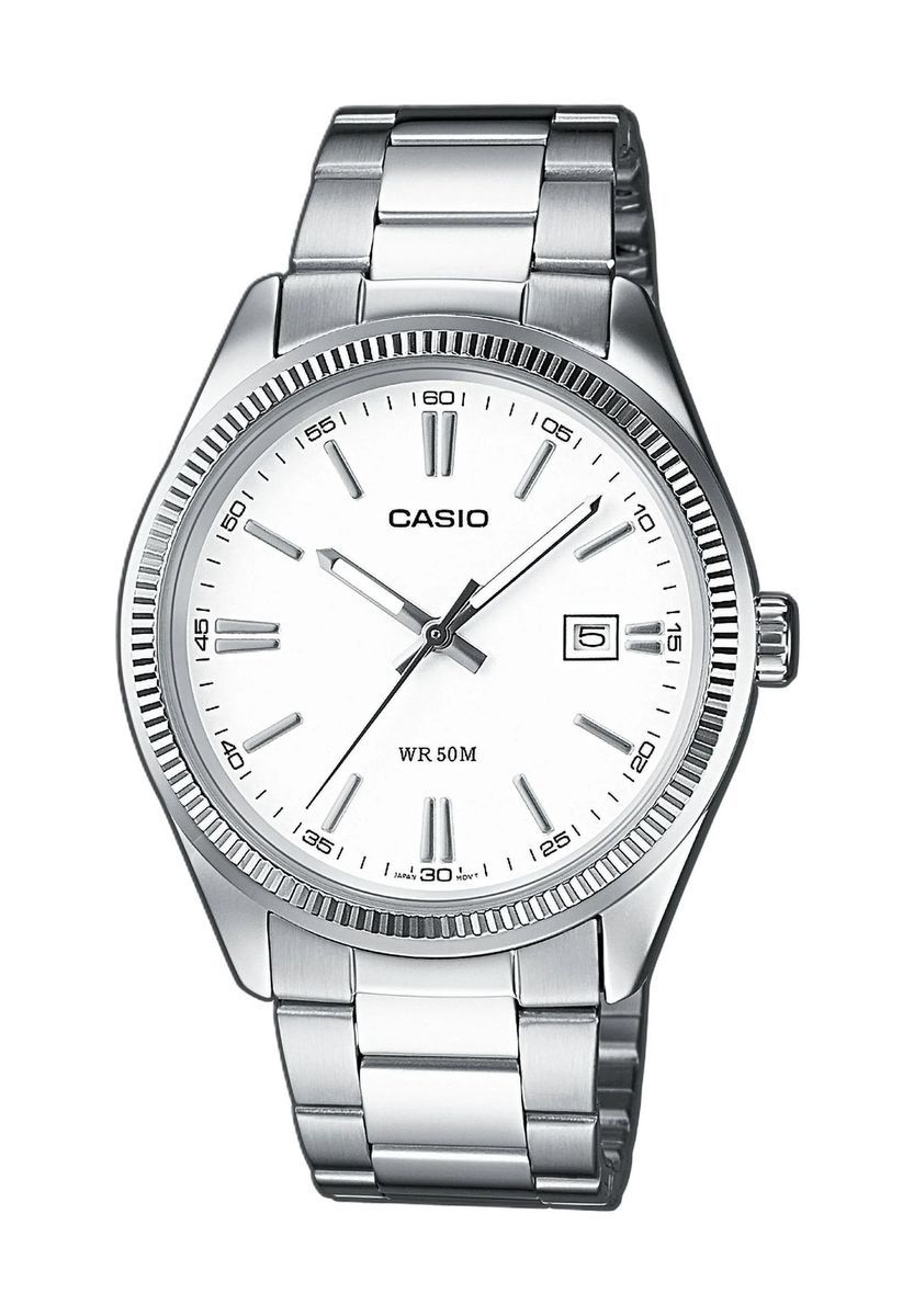 Klassische Quarzuhr aus Edelstahl