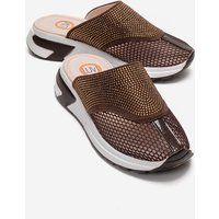 Glitzernde Mesh Strass Pantoletten