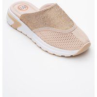 Mesh-Pantoletten mit Strassbesatz