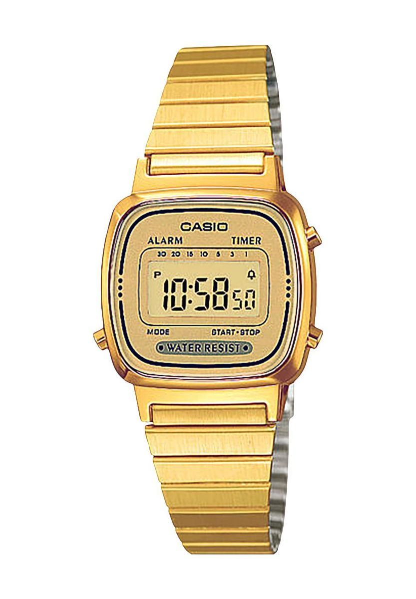 Retro goldene Digitaluhr LA670WEGA-9EF