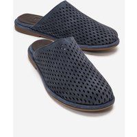 Perforierte Wildleder-Slipper-Pantoletten