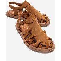 Minimalistische Veloursleder Gladiator Sandalen