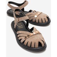 Wildleder-Fisherman-Sandalen mit Golddetails