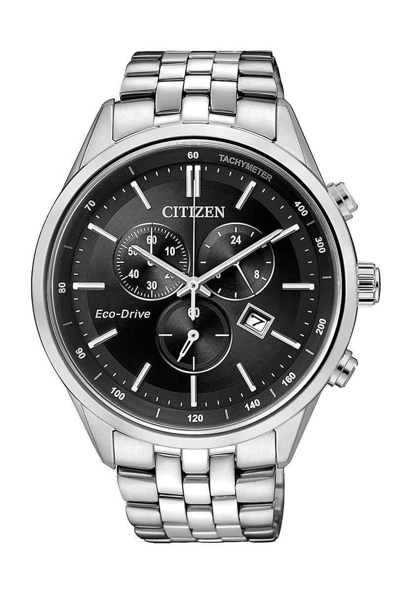 Herren Silber Chronograph Eco-Drive Uhr