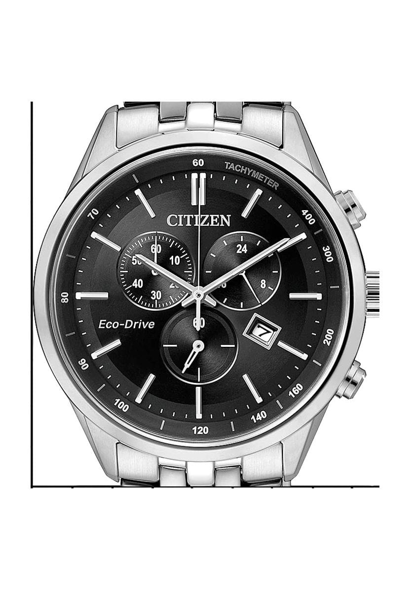 Herren Silber Chronograph Eco-Drive Uhr
