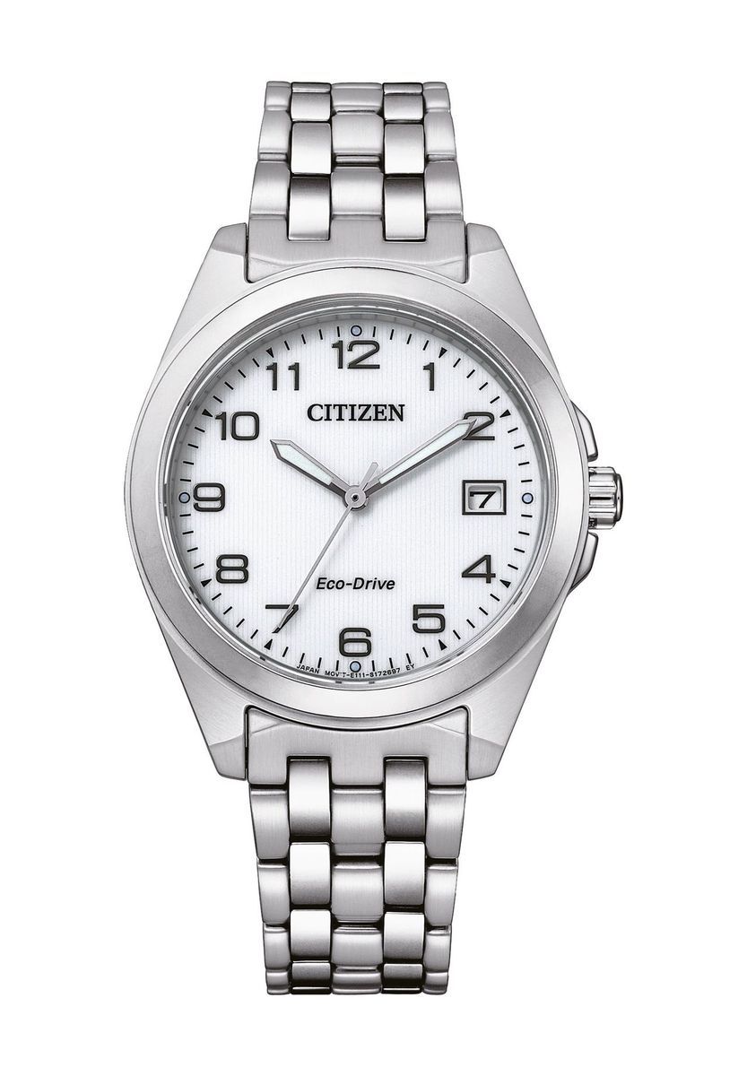 Silberne Edelstahl Uhr mit Datumsanzeige